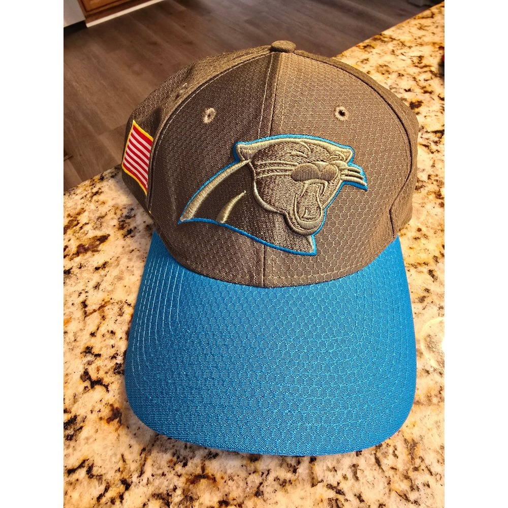 Carolina Panthers NFL American Flag Baseball Cap Hat Men's Fitted Gray Blue